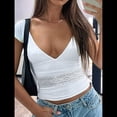 thumbnail image 4 of Camisetas Sin Mangas para Mujer, de Verano, con Cuello en V, para Salir, con Encaje Fruncido, Camisetas Casuales de Moda. XL, 4 of 6