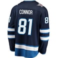 thumbnail image 3 of Men's Fanatics Kyle Connor Navy Winnipeg Jets Breakaway Replica Jersey, 3 of 3