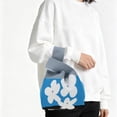 thumbnail image 2 of Unique Bargains 1 Pc Knitted Wrist Bag Flower Letter Gift Bag Blue, 2 of 5
