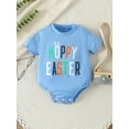 thumbnail image 2 of Bagilaanoe Newborn Baby Girl Boy Easter Rompers Letter Print Short Sleeve Bodysuits 3M 6M 9M 12M Infant Casual One Piece Short Jumpsuit, 2 of 9