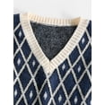 thumbnail image 4 of ZAFUL Argyle Contrast Ribbed Trim Crop Vest Sweater S, 4 of 5