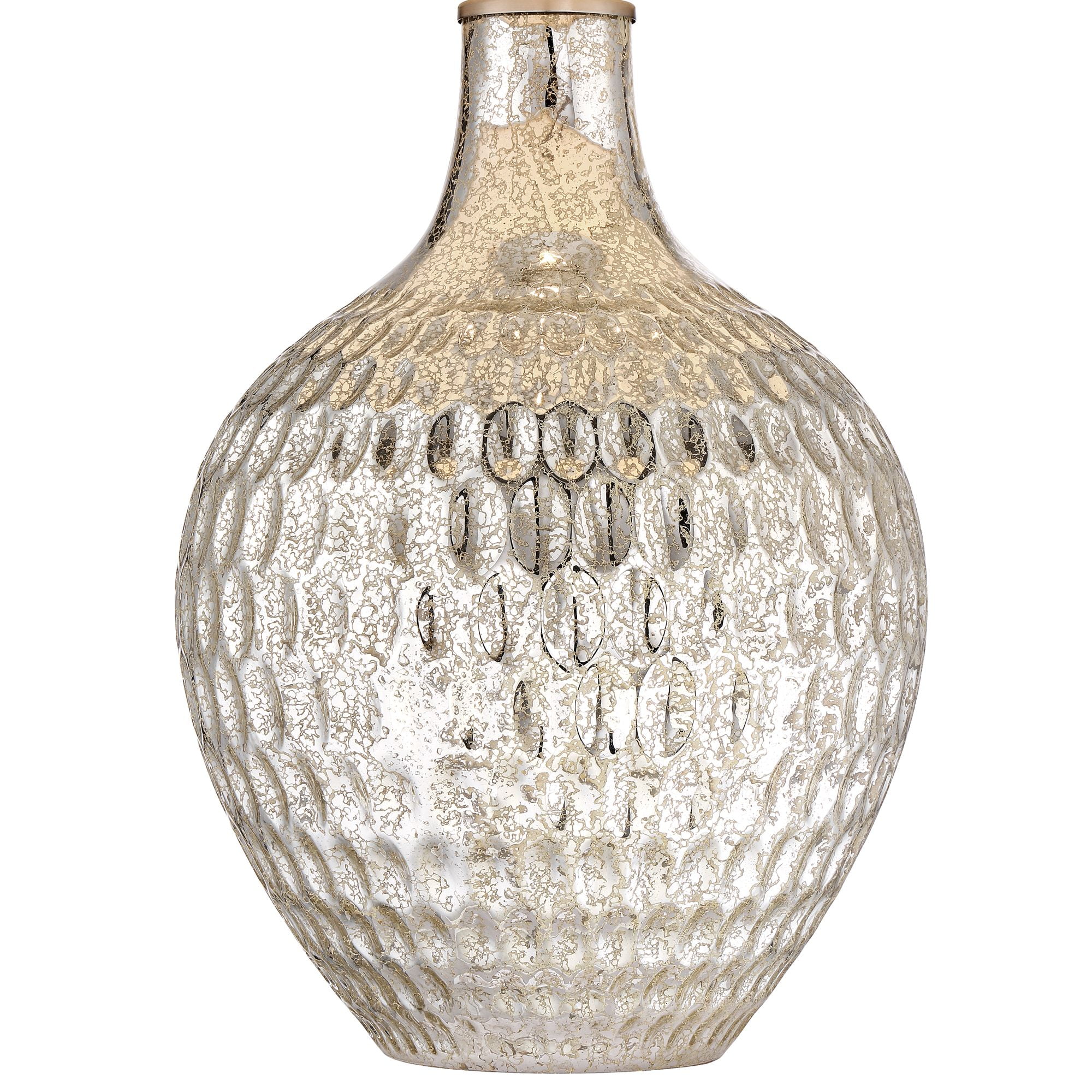 360 Lighting Waylon 28" Tall Modern Luxe End Table Lamps Set of 2 Silver Mercury Glass Off-White Shade Living Room Bedroom Bedside