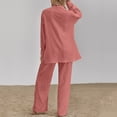 thumbnail image 7 of KIHOUT Clearance Women's Button Long Sleeve Shirt Blouse And Pants Set With Pocket, 7 of 7