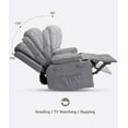 thumbnail image 2 of 22 in Leather Recliner Chair for Adults, 360° Swivel PU Leather Single Sofa, Retractable Armrests, Cup Holder, Side Pockets, Comfortable Lounge for Living Room, Bedroom, 2 of 9