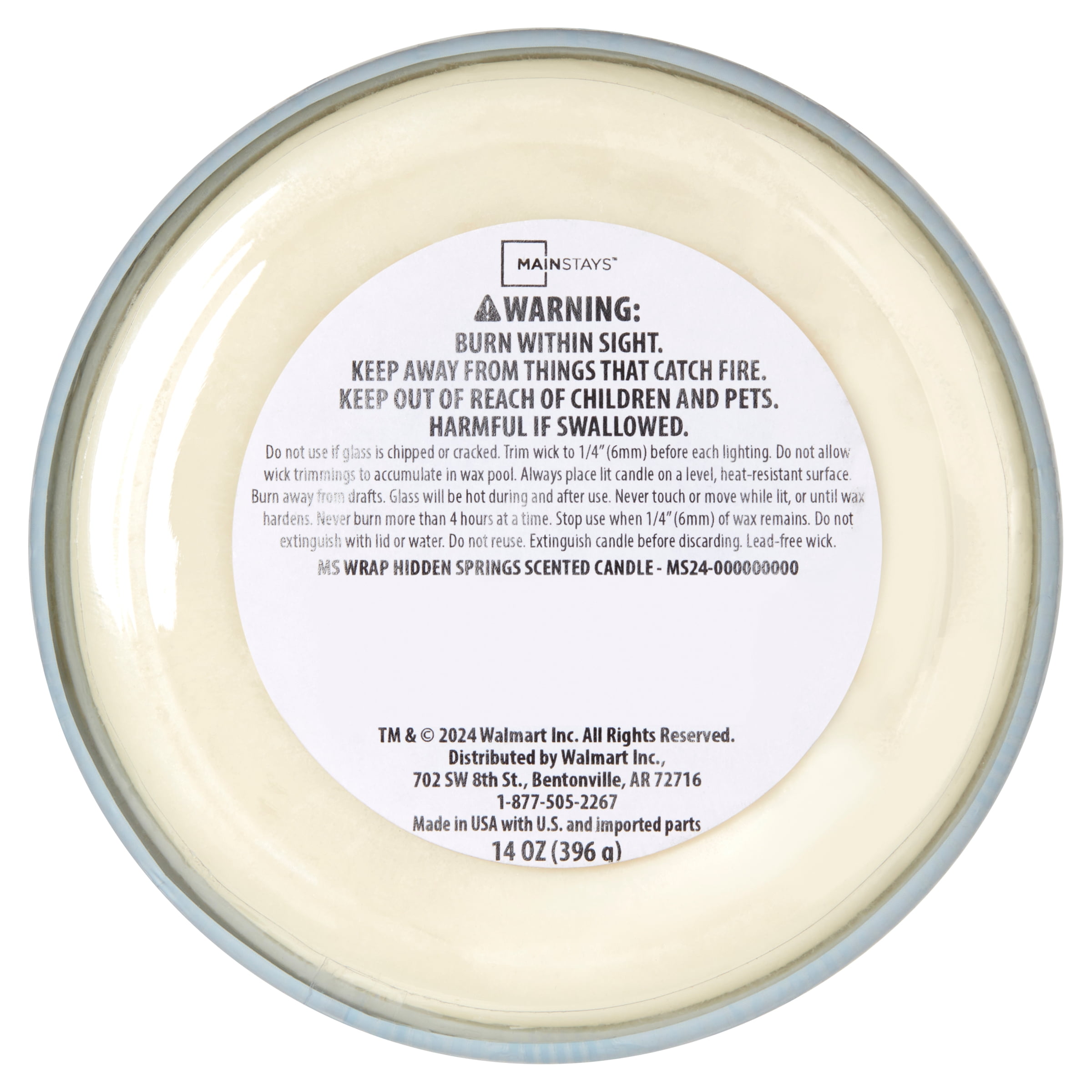 (2 pack) Mainstays 3 Wick Textured Wrapped Hidden Springs Candle, 14 Ounce