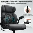 thumbnail image 5 of HomeZeer Executive Office Chair, Big and Tall Home Office Chairs 400lbs, High Back Executive Office Chair with Adjustable Flip up Arm, Wide Seat Leather Desk Computer Chairs, Black, 5 of 11
