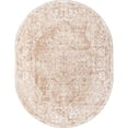 thumbnail image 1 of Unique Loom Oxford Medallion Intricate Design Rug 8' x 10' Oval Beige/Ivory, 1 of 1
