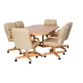 thumbnail image 5 of Caster Chair Company 7-Piece 42x[54/72] Caster Dining Set Wood Edge Laminate Table Top & Desert Chairs, 5 of 28