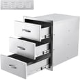 thumbnail image 1 of Outdoor Stainless Steel Drawer, 20Wx23Dx27H inch Smooth-Sliding Soft Close Triple Storage Drawers, Rustproof & Weatherproof Outdoor Kitchen Drawer with Handle, BBQ Drawers for Garden Grill Island, 1 of 6