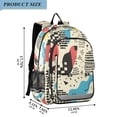 thumbnail image 2 of FORMRS Unisex School Backpack 17" Student Travel Bag with Laptop Compartment, Blue Retro Print, 2 of 7