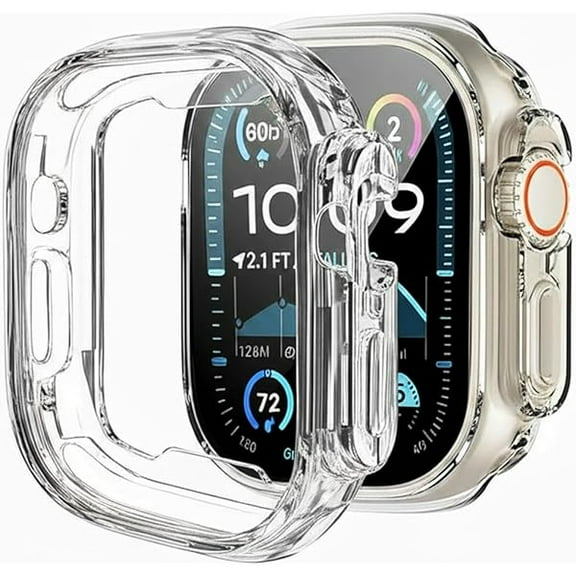 2 Pack for Apple Watch Ultra 3/2/1 Case 49mm Soft TPU Shockproof for Apple Watch Cover -Clear (No Screen Protector )