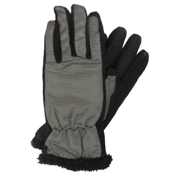 Isotoner Smart Touch Womens Gray Micro-Check Tech & Text Gloves Smartouch XS/S
