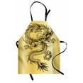 thumbnail image 1 of Dragon Apron Chinese Snake Dragon Theme Print Golden Background Eastern Mythology Oriental Abstract Art, Unisex Kitchen Bib Apron with Adjustable Neck for Cooking Baking Gardening, Gold, by Ambesonne, 1 of 3
