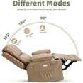 thumbnail image 3 of Twister.CK Electric Recliner Chair with Massage & Heat, 360° Swivel Rocker Lounge Recliner, Single Sofa Chair with Remote Control & Cup Holder, Living Room Bedroom Nursery, Dark Yellow, 3 of 7