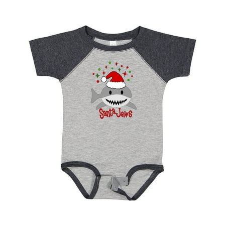 

Inktastic Santa Jaws Cute Christmas Shark in Santa Hat Gift Baby Boy or Baby Girl Bodysuit