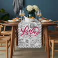 thumbnail image 2 of Pink Love Table Runner - 48 Inch Long, Kitchen Dining Table Runner Dresser Scarves, Valentine's Day Postmark Mails Retro Gray Farmhouse Decor for Coffee Tables Wedding Party Banquet, 2 of 8