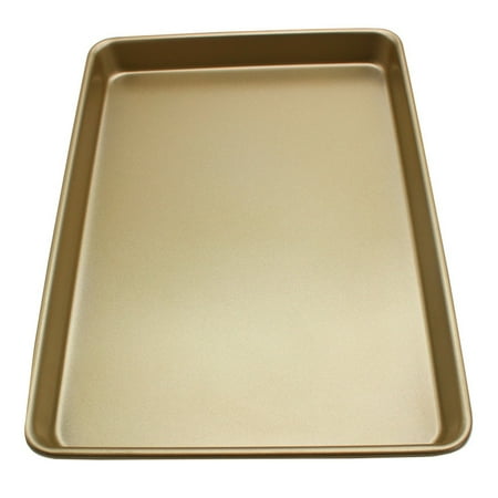 

12 Inches Carbon Steel Non-stick Barbecue Plate Pizza Tray Baking Tool (Golden)