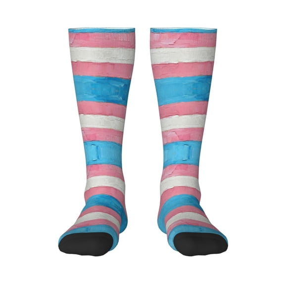 Women's Knee High Socks Transgender Pride Flag Outdoor Casual Tube Socks