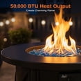 thumbnail image 3 of Bali Outdoors 30" Round Gas Fire Pit Table 50000 BTU Fire Column for Outside Backyard, Patio, Black, 3 of 11