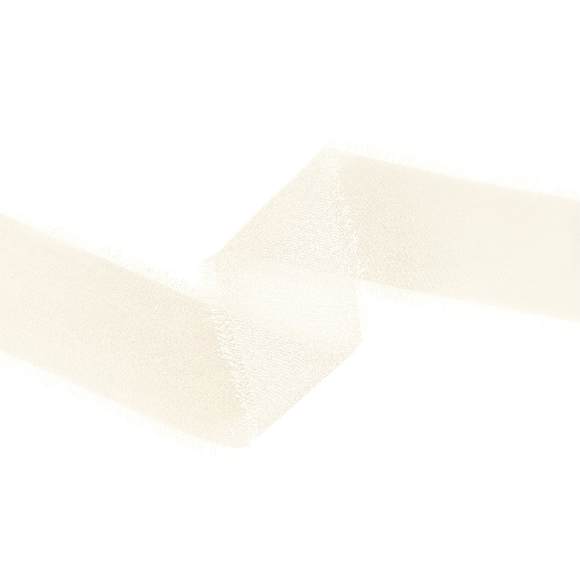 LaRibbons 1 1/2" Frayed Edge Chiffon Ribbon, Cream, 10 Yard Roll