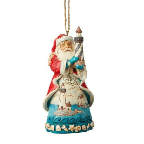 Jim Shore Coastal Santa with Lighthouse Christmas Ornament 6004033 New