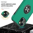thumbnail image 6 of Allytech Hybrid Case for iPhone 15 with 360° Rotatable Ring Kickstand, Soft TPU + Rugged PC, Screen Lens Protection Shockproof Anti-Fall Magnetic Car Mount Back Case - Darkgreen, 6 of 7