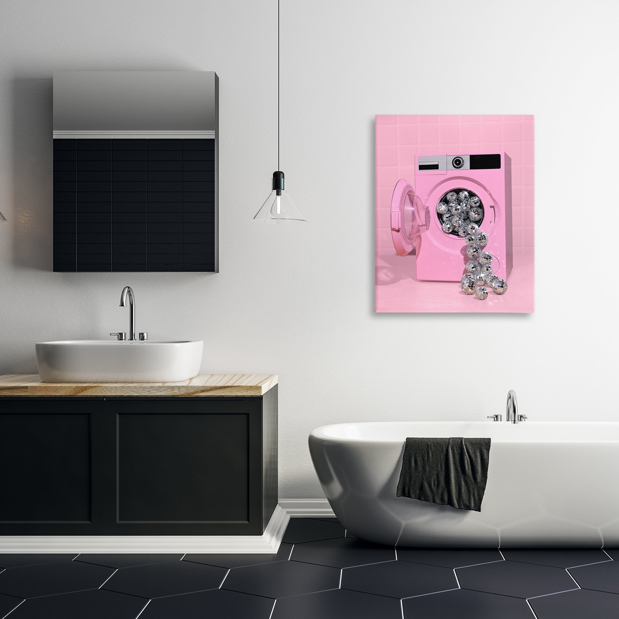 Stupell Industries Disco Laundry Machine over Pink Canvas Wall Art, design by LISH Creative