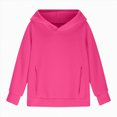 thumbnail image 5 of YIWULA Hoodies For Teen Girls Trendy Preppy Tween Girls Hooded Sweatshirt Long Sleeve Shirts Youth Cute Clothes With Pocket(C,Hot Pink), 5 of 7