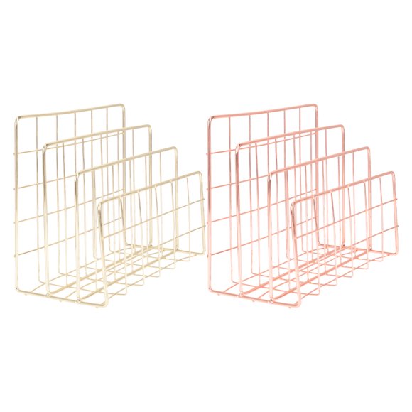 IDEANATEGRATE 2Ud Rack De Almacenamiento De Metal Para Escritorio Con Separadores Para Documentos Y Revistas