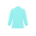 thumbnail image 4 of Moa Collection Women's Casual Fitted Blazer Draped Open Front with Ruched 3/4 Sleeves (S-3XL), 4 of 5