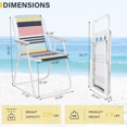 thumbnail image 5 of GZXS Portable Folding Chair, Outdoor Camping Chair, Lightweight Beach Chair for Lawn, Deck, Poolside, Colorful Stripes, 5 of 9
