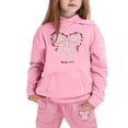 thumbnail image 4 of Little Outfits for Girls Sets Winter Hoodie Joggers Comfy Casual Kids Print Cute Girls Fall Clothes Light Pink Size 6-7T, 4 of 4