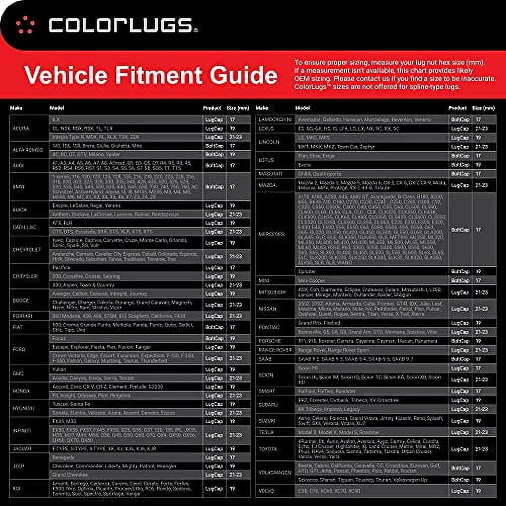 ColorLugs Vinyl Lug Nut Cover | Black | Flexible Fit Wheel Lug Nut Cap | Fits 21-23 mm | Pack of 20 | Includes Deluxe Extractor | Made in The USA