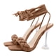 thumbnail image 4 of Zapatos de mujer Casual Bohemio Moda con cordones Stilettos Peep Toe Sexy Sandalias con correa en el tobillo Wmkox8yii nm694, 4 of 4