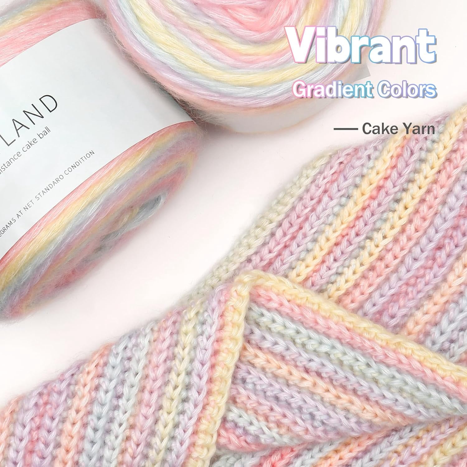 4x100g Gradient Cake Yarn for Crocheting Knitting-Ombré Yarn-Multicolor Soft Rainbow Cotton Crochet Yarn-Perfect for Scarves, Shawls, Blankets, and Garments That Stand Out with Style(B)