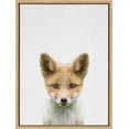 thumbnail image 2 of Kate and Laurel Sylvie Baby Fox Color Illustration Framed Canvas Wall Art by Simon Te of Tai Prints, 18x24 Natural, Adorable Animal Art Wall Décor, 2 of 6