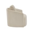 thumbnail image 6 of Weston Home Killarney Oversized Wale Corduroy Swivel Accent Chair with Furry Channel Pillow, Beige/Taupe Pillow, 6 of 9