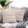 thumbnail image 2 of Throw Pillow Covers 26x26 Inch Set of 2, Pink Stripes Waterproof Outdoor Pillow Covers, Modern Minimalist Lines Geometric Beige Decorative Cushion Pillowcases for Couch, Sofa, Bed, Garden, Patio, 2 of 9