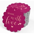 thumbnail image 4 of Inkdotpot 100 Pack Made With Love Wedding Favor Paper Tags Craft Real Rose Gold Foil Hang Tags, 4 of 6