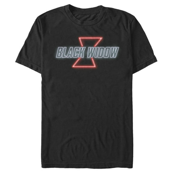 Men's Marvel Black Widow Neon Light Logo  Graphic Tee Black X Large