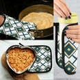 thumbnail image 5 of Yayeee Oven Mitts and Pot Holder Set of 4 Heat Resistant Kitchen Gloves Baking Hot Pad, Gold Geometric Pattern, 5 of 5