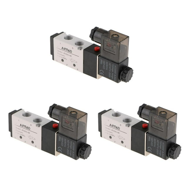 3pcs 4v210-08 Electroválvula 5 Ways 2 Posiciones Neumática Piezas de Equipo Industriales
