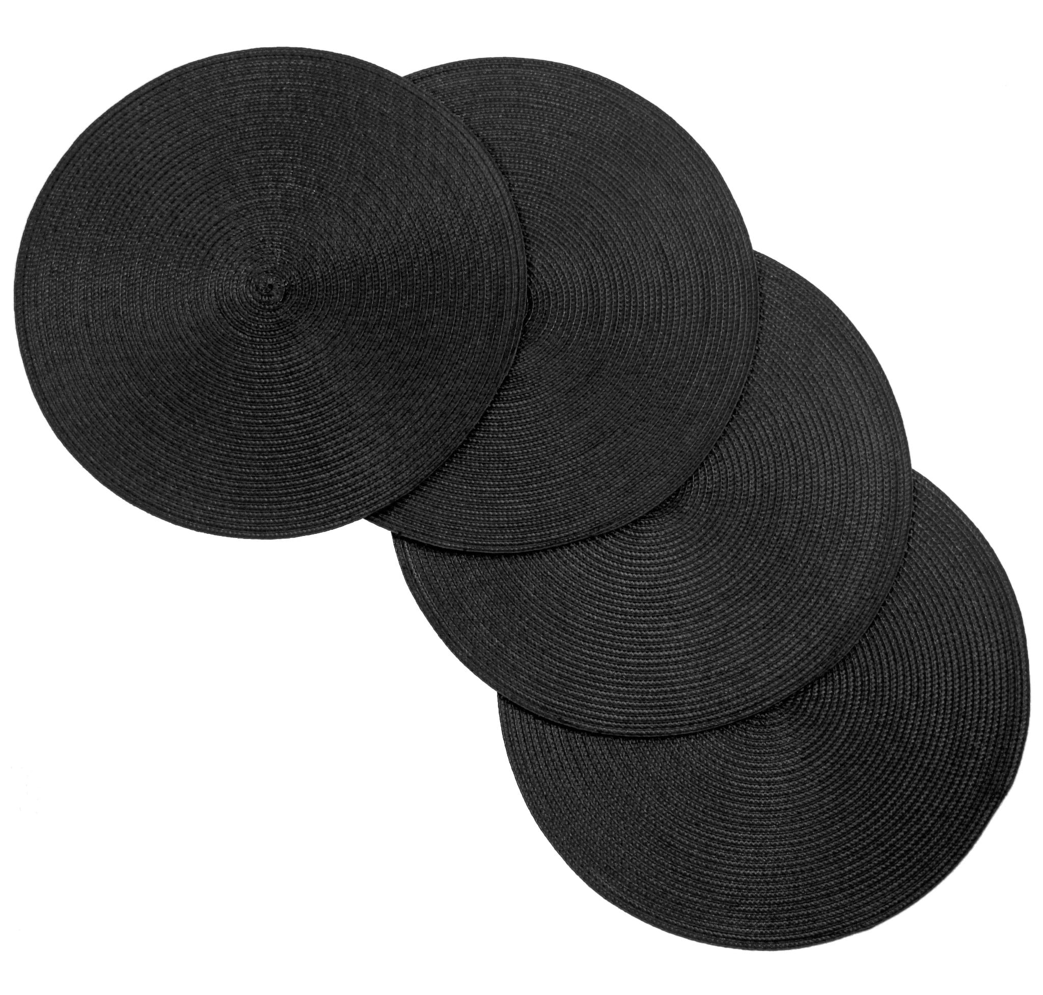 Vienna Woven Spiral Table Placemats 15 Inches Round Set of 4 NonSlip