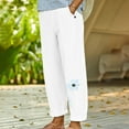 thumbnail image 4 of Heiheiup Dresses For Women 2024 Ladies' Solid Summer Cotton And Linen Loose Breathable Slacks, 4 of 4