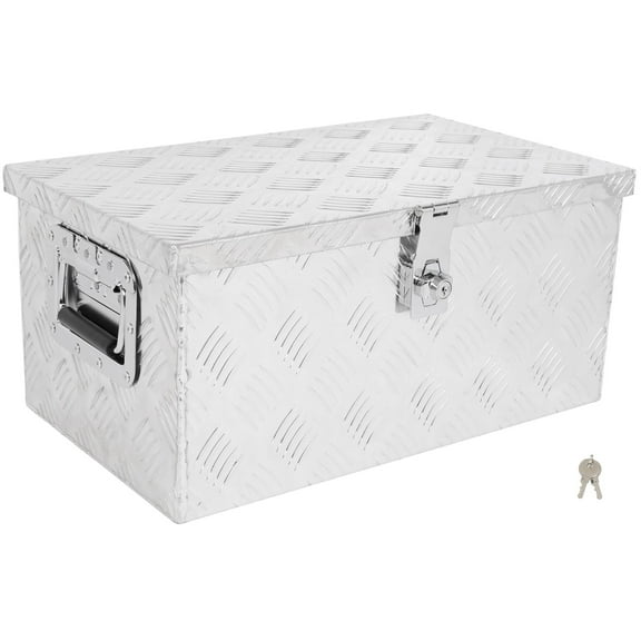 ECCPP 20inch Heavy Duty Aluminum Truck Bed Tool Box, RV Storage Organizer Trailer Storage ToolBox W/Lock & Keys, Underbody Flatbox Truck Car Outdoor Trailer Pickup (Silver)