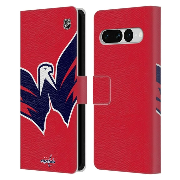 Head Case Designs Officially Licensed NHL Washington Capitals Oversized Leather Book Wallet Case Cover Compatible with Google Pixel 7 Pro