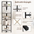 thumbnail image 6 of Gymax 5-tier Corner Display Rack Corner Ladder Bookshelf w/ Sturdy Metal Frame Oak & Black, 6 of 10