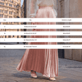 thumbnail image 3 of Women's High Waist Satin Maxi Skirt, Elegant Pleated A-Line Long Skirt with Elastic Waistband, Flowy Casual Midi Skirt for Daily Outings, Dates and Holiday Parties Gold M, 3 of 4