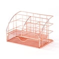 thumbnail image 1 of Organizador de escritorio con cajón Portalápices de escritorio de oficina con 5 compartimentos + 1 cajón grande de malla de alambre, 1 of 5