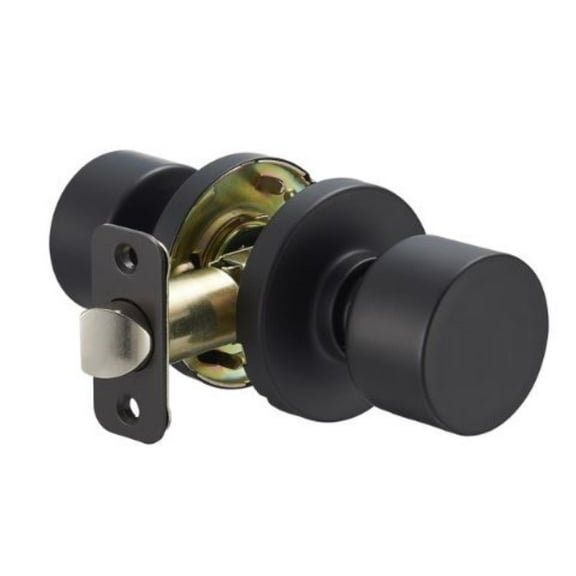 Delaney Brookhaven Passage Door Knob in Matte Black with Round Trim